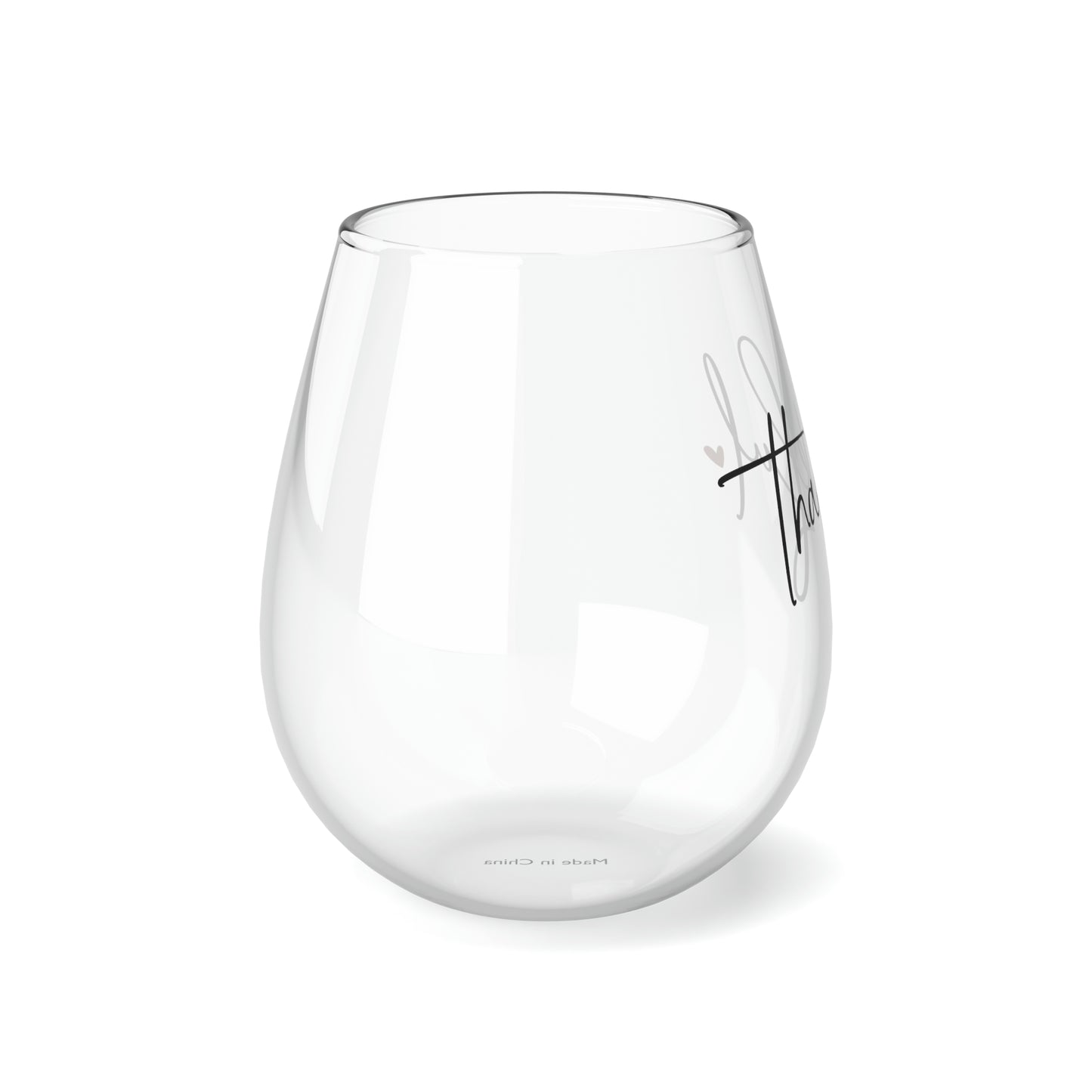 Thankful Stemless Wine Glass