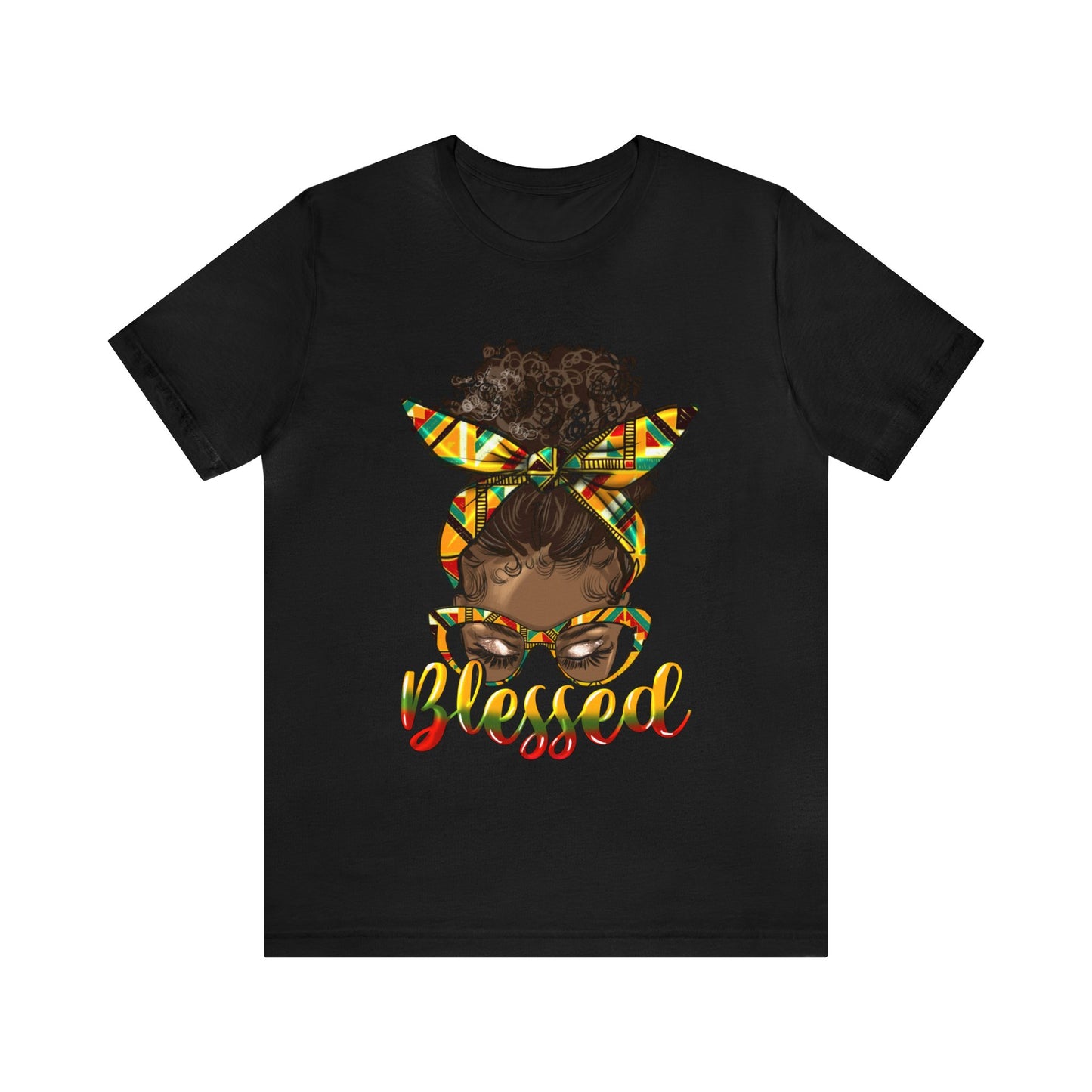 Afro Messy Bun Blessed Tee