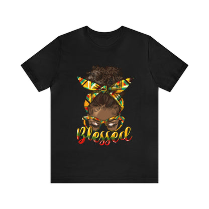 Afro Messy Bun Blessed Tee