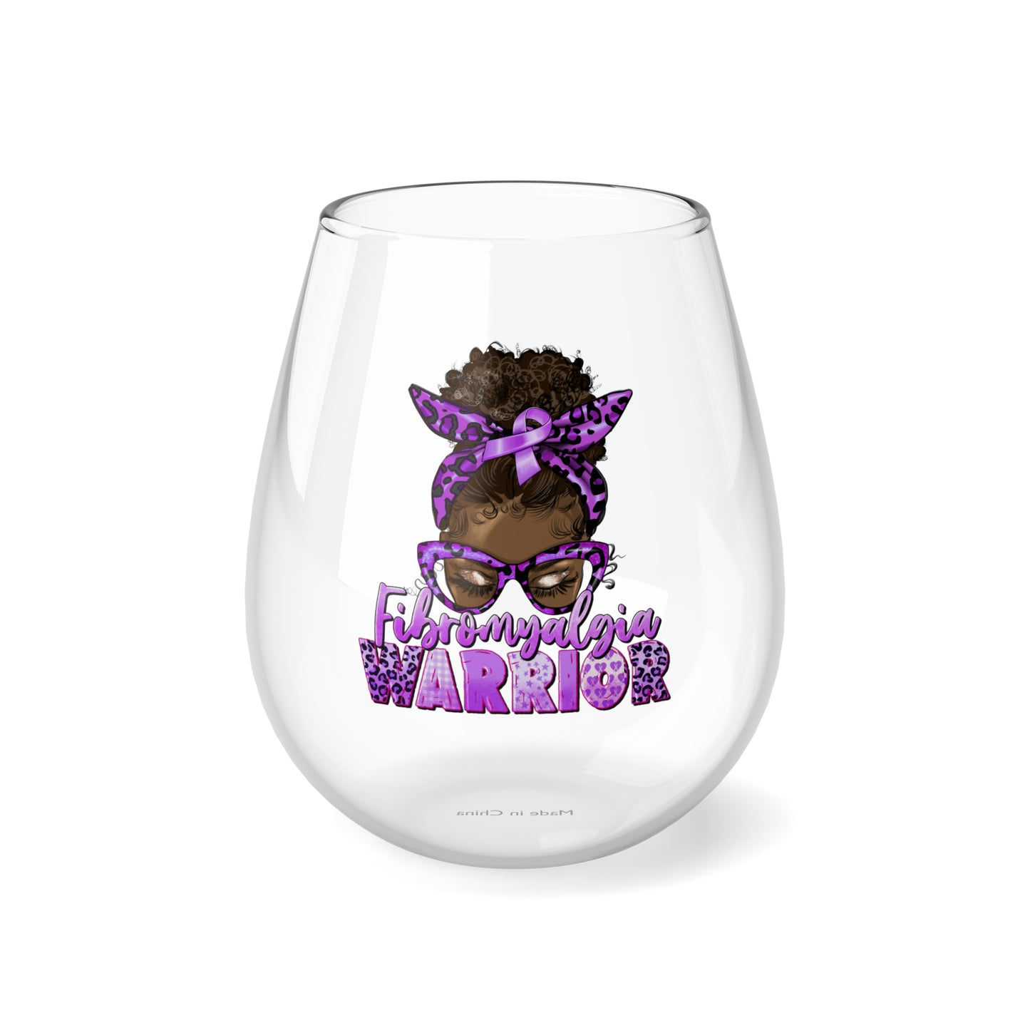 Fibromyalgia Warrior Stemless Wine Glass