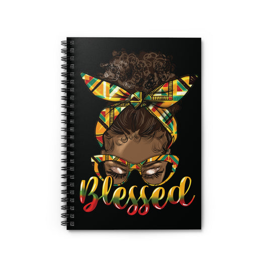 Afro Messy Bun Blessed Notebook