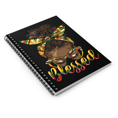 Afro Messy Bun Blessed Notebook