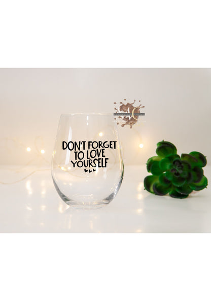 Self Love Stemless Wine Glass