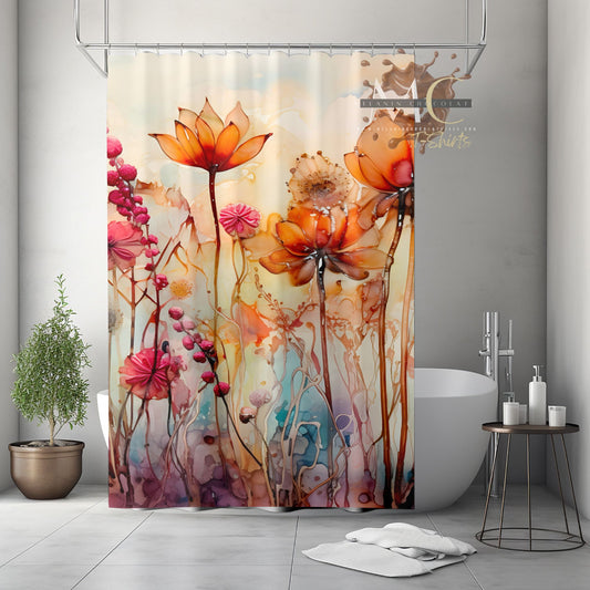 Shabby Chic Flower Shower Curtain